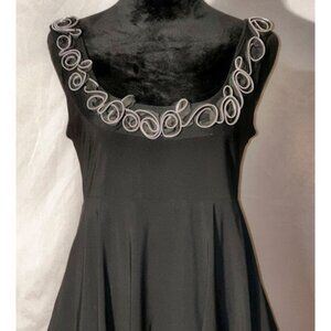 Tiana B. Little Black Dress, Metal Edged Ruffle, Tank Dress, Medium